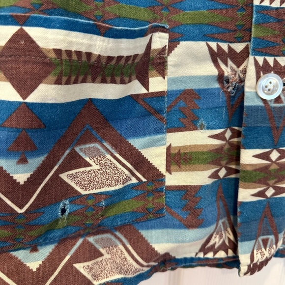 Vtg 90s Shadow Boxer Men L Button Up Flannel Western Shirt Made In USA FLAW - Picture 4 of 8